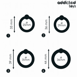 Addicted Toys-Set di anelli in silicone a pressione · Anelli & Guaine per pene (immagine 5)