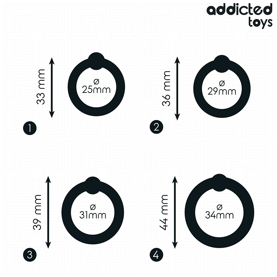 Addicted Toys-Set di anelli in silicone a pressione · Anelli & Guaine per pene (immagine 5)