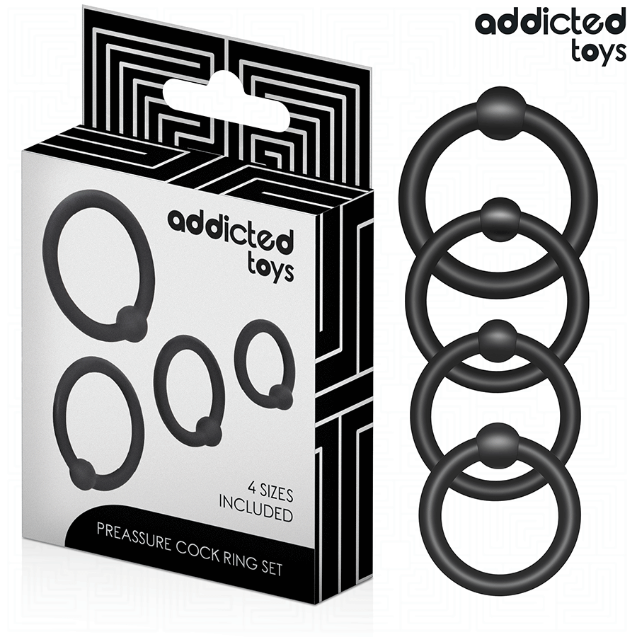 Addicted Toys-Set di anelli in silicone a pressione · Anelli & Guaine per pene (immagine 2)