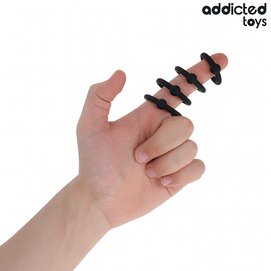 Addicted Toys-Set di anelli in silicone a pressione · Anelli & Guaine per pene (immagine 3)