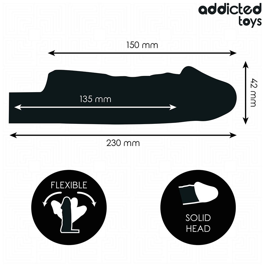 Addicted Toys-Estensione Trasparente per Pene, Dimensione S 23 cm · Anelli & Guaine per pene (imaginea 4)