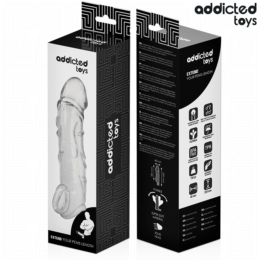 Addicted Toys-Estensore del pene Trasparente 27 cm · Anelli & Guaine per pene (imaginea 7)