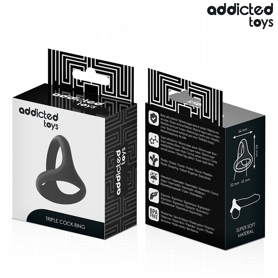 Addicted Toys-Anello fallico Triplo Grosso · Anelli & Guaine per pene (immagine 7)