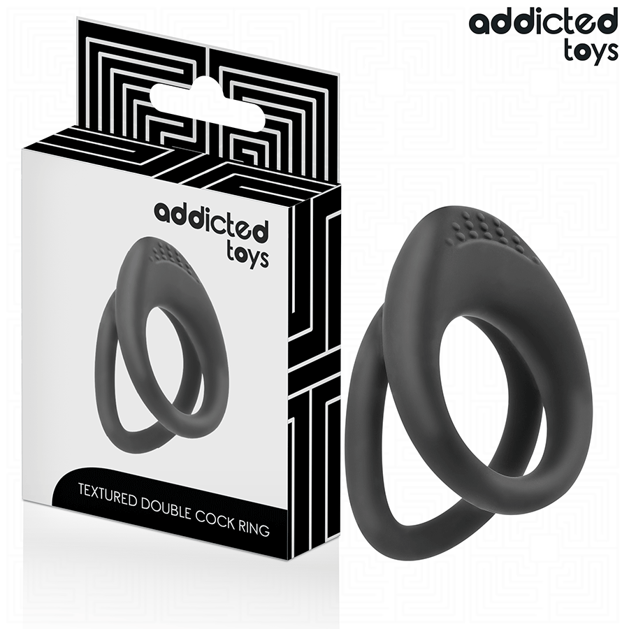 Addicted Toys-Doppio anello strutturato per il pene 2 Addicted Toys-Doppio anello strutturato per il pene · Anelli & Guaine per pene (imaginea 2)