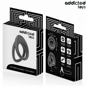 Addicted Toys-Doppio anello strutturato per il pene · Anelli & Guaine per pene (imaginea 6)