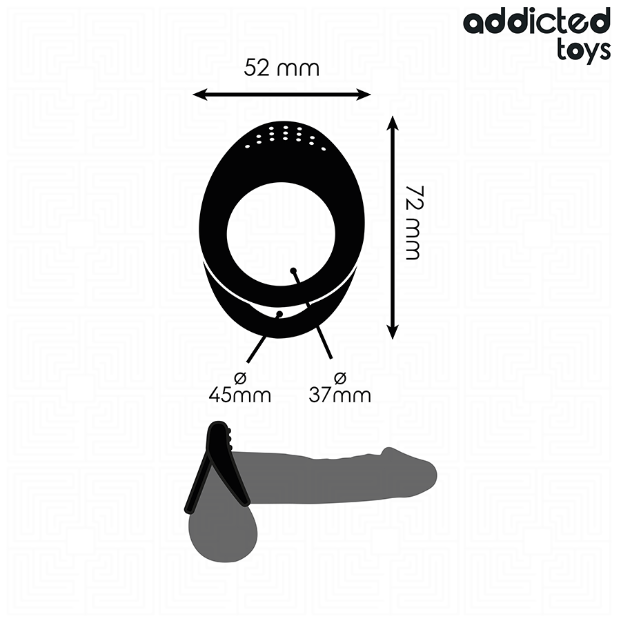 Addicted Toys-Doppio anello strutturato per il pene · Anelli & Guaine per pene (imaginea 5)