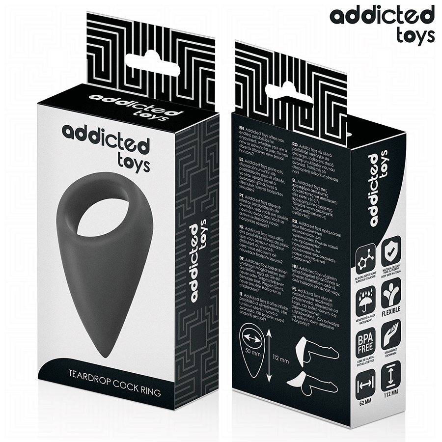 Addicted Toys-Anello per il pene a forma di lacrima 7 Addicted Toys-Anello per il pene a forma di lacrima · Anelli & Guaine per pene (imaginea 7)