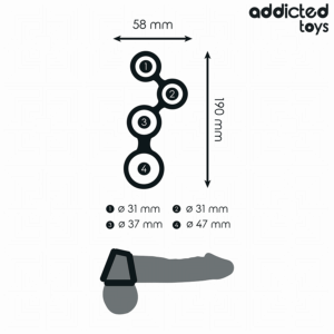 Addicted Toys-Anello per il pene con separatori per testicoli 12 Addicted Toys-Anello per il pene con separatori per testicoli · Anelli & Guaine per pene (imaginea 5)