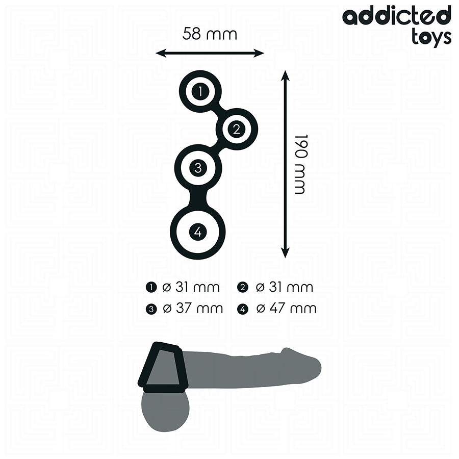 Addicted Toys-Anello per il pene con separatori per testicoli 5 Addicted Toys-Anello per il pene con separatori per testicoli · Anelli & Guaine per pene (imaginea 5)