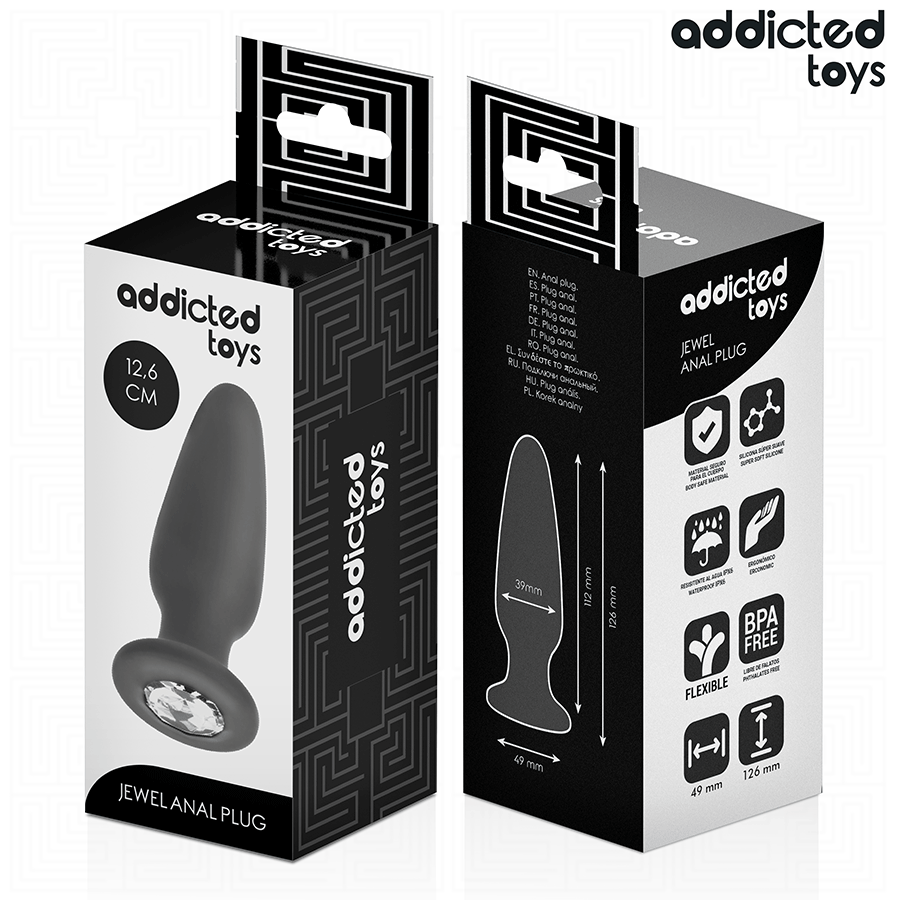 Addicted Toys-Anale Plug con Gioielli, Silicone, Taglia L 12.6 cm · Giocattoli anali (imaginea 5)