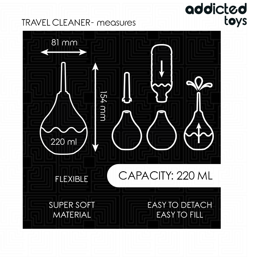 Addicted Toys-Irrigatore anale da viaggio Taglia L, 220 ml · Giocattoli anali (imaginea 5)