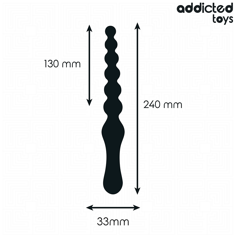 Addicted Toys-Massaggiatore anale doppio in silicone 24 cm · Giocattoli anali (imaginea 4)