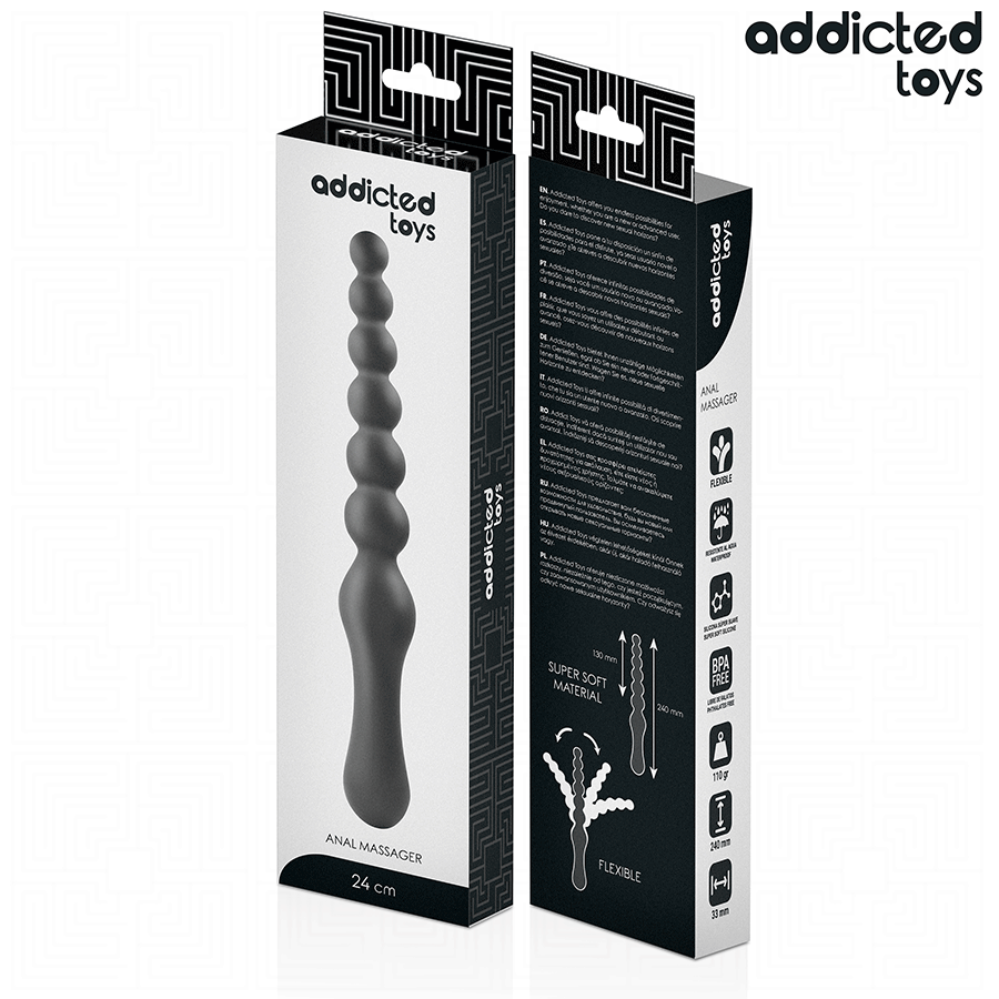 Addicted Toys-Massaggiatore anale doppio in silicone 24 cm · Giocattoli anali (imaginea 5)