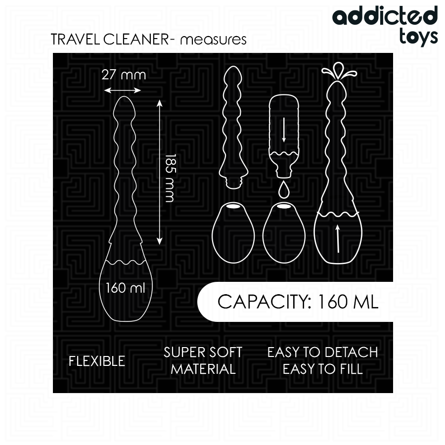 Addicted Toys-Pulitore da viaggio in silicone modello 2 · Giocattoli anali (imaginea 5)