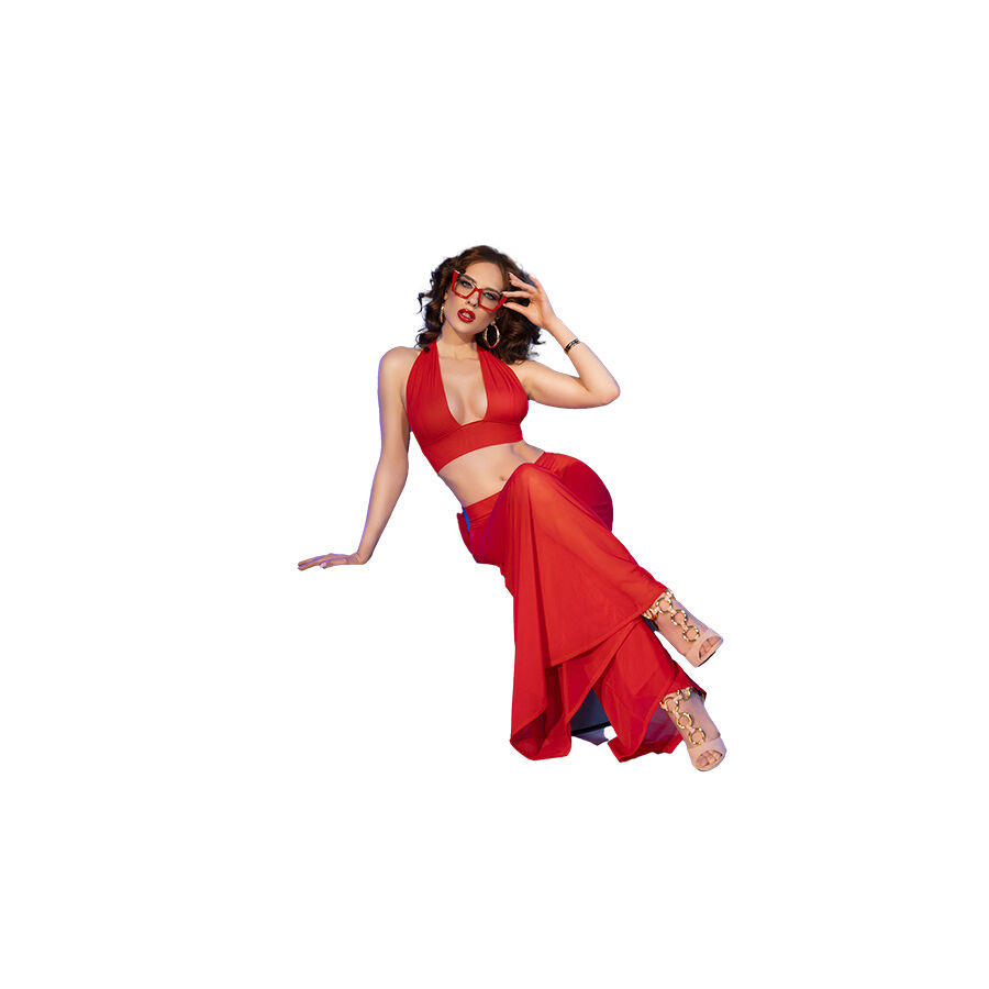Chilirose-CR-4857 Top Rosso e Pantaloni · Lingerie sexy donna (immagine 6)