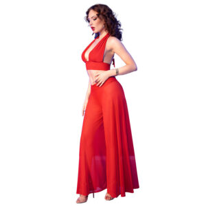 Chilirose-CR-4857 Top Rosso e Pantaloni