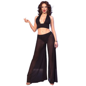 Chilirose-CR-4857 Set Top e Pantaloni Neri
