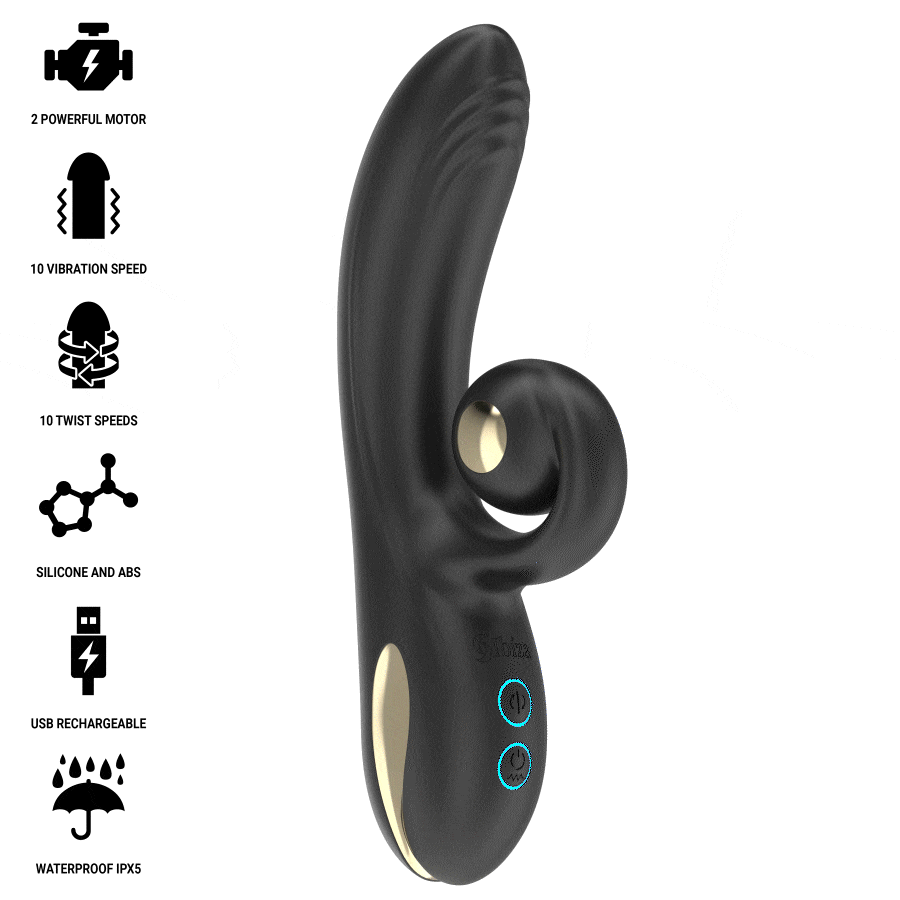 Ibiza Technology-Twister Vibratore Rotativo con Stimolatore Curvo 4 Ibiza Technology-Twister Vibratore Rotativo con Stimolatore Curvo · Vibratori (immagine 4)