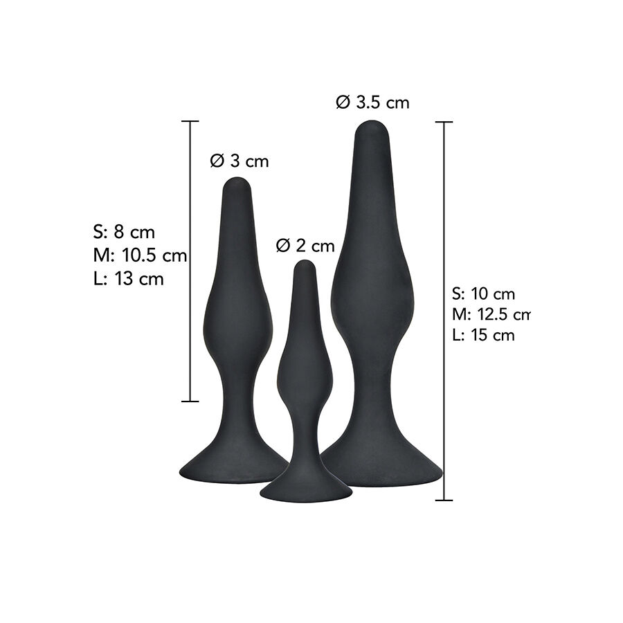 Toyjoy-Curvy Companions Set 3 Plug anale Nero-Silicone 2 Toyjoy-Curvy Companions Set 3 Plug anale Nero-Silicone · Giocattoli anali (imaginea 2)