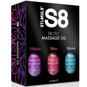 Stimul8-S8 Scatola Oli da Massaggio 3 X 50 ml
