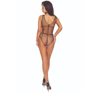 Passion Woman Bodystockings-BS114 Bodystocking Nero aperto · Lingerie sexy donna (imaginea 2)