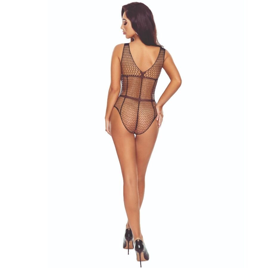 Passion Woman Bodystockings-BS114 Bodystocking Nero aperto · Lingerie sexy donna (immagine 2)