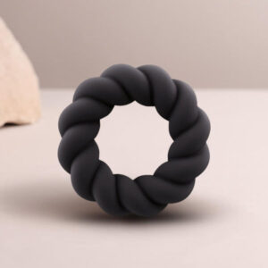 Rocks-off-Twist Anello Masturbatore di Silicone Nero-Waterproof · Anelli & Guaine per pene (immagine 4)