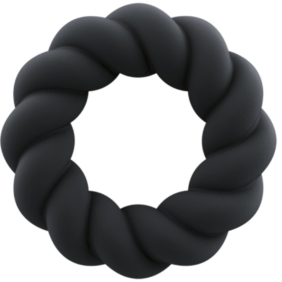 Rocks-off-Twist Anello Masturbatore di Silicone Nero-Waterproof