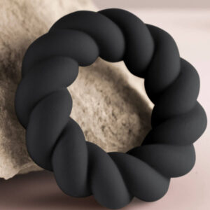 Rocks-off-Twist Anello Masturbatore di Silicone Nero-Waterproof · Anelli & Guaine per pene (immagine 7)