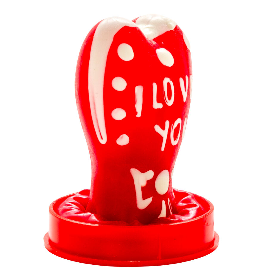 Condomerie-Preservativo Dipinto Manuale e Love You Model 1-Latex · Preservativi divertenti (imaginea 4)