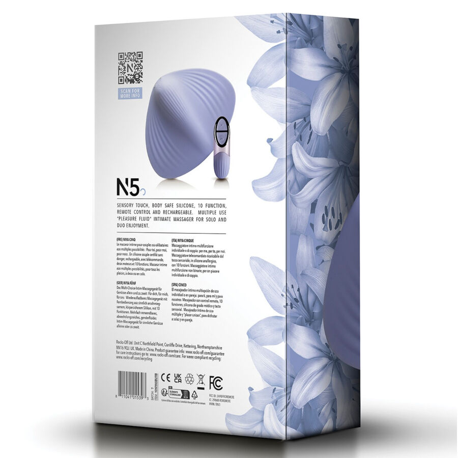 Niya-N5 Massaggiatore Intimo Multiuso con Telecomando-Silicone, 10 — ROCKS-OFF · Vibratori (immagine 2)