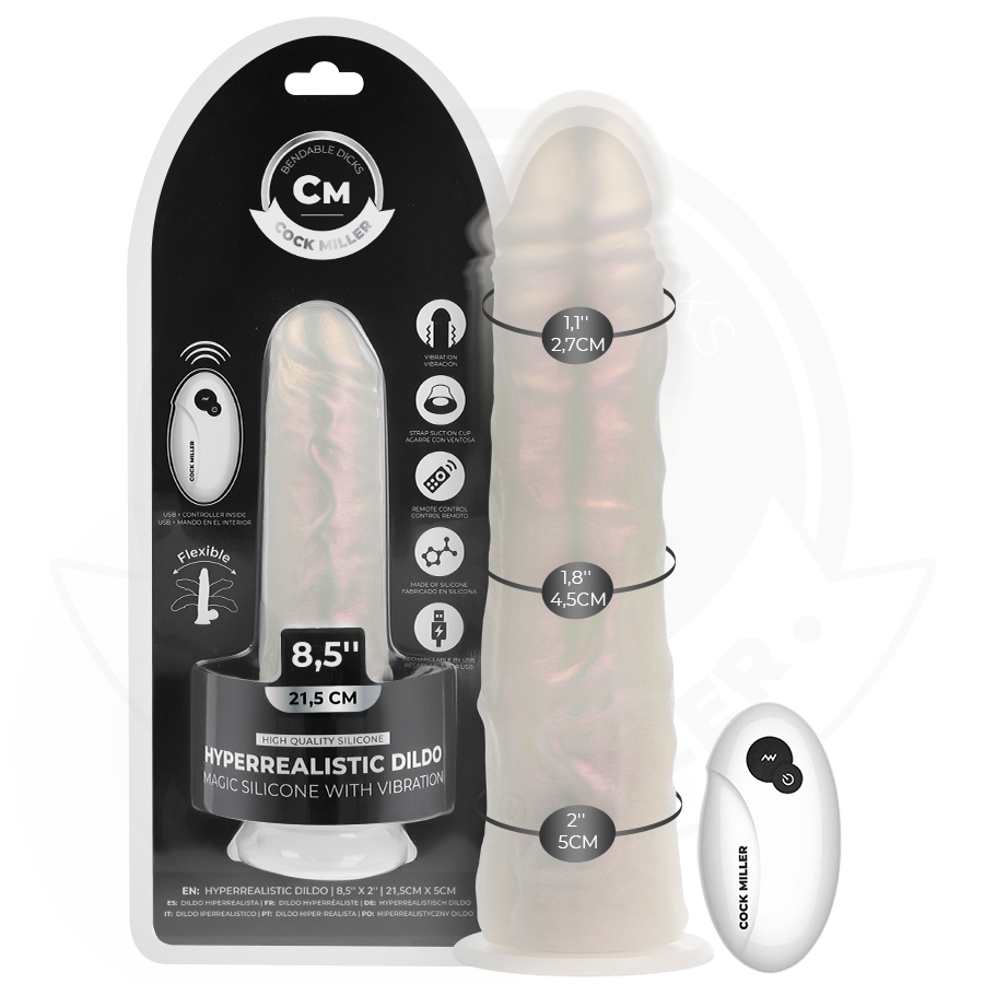 Cock Miller-Dildo con Ventosa, Illuminazione e Vibrazione