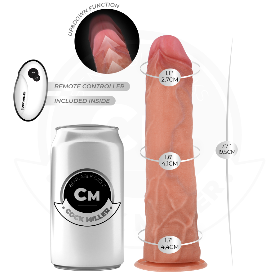 Cock Miller-Dildo Hyperrealist 19.5 cm con Ventosa, Funzione · Vibratori (imaginea 3)