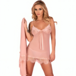 Livco Corsetti Fashion-Hyeona 1710 Babydoll con Tanga Rosa · Lingerie sexy donna