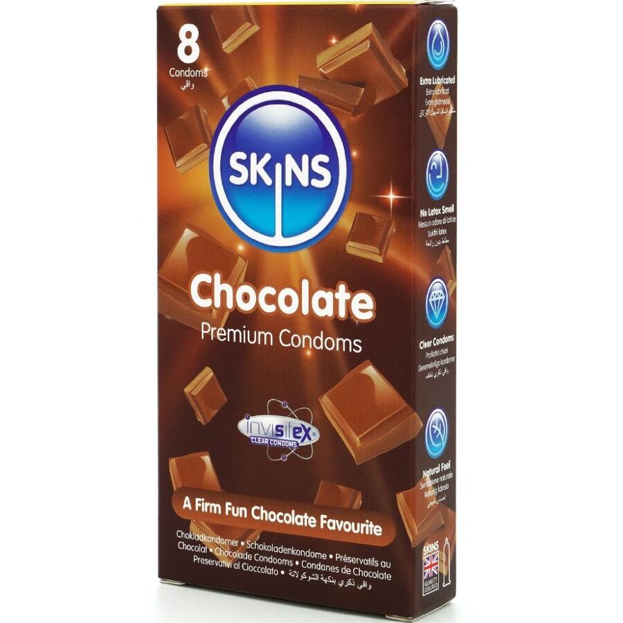 Skins-Pacchetto 8 Preservativo Premium con Sapore di Cioccolato 2 Skins-Pacchetto 8 Preservativo Premium con Sapore di Cioccolato · Preservativi (immagine 2)