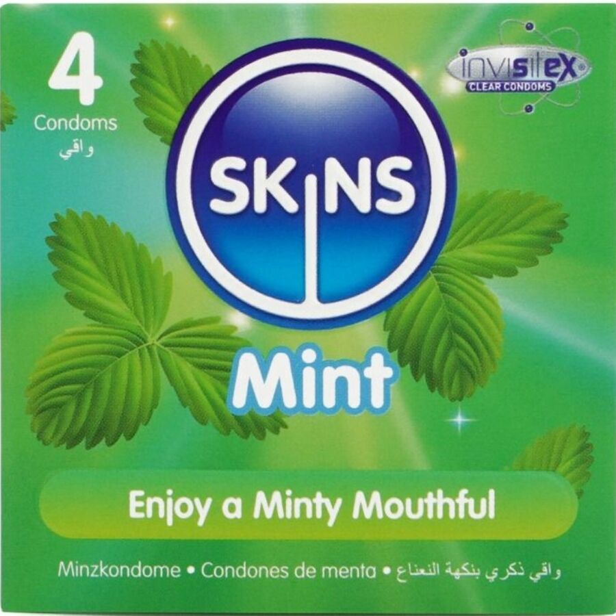 Skins-Mint Premium Preservativi Pacchetto 4-Latex