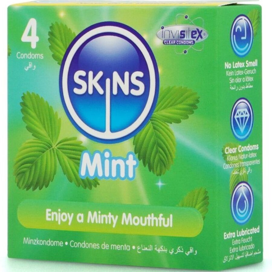 Skins-Mint Premium Preservativi Pacchetto 4-Latex 2 Skins-Mint Premium Preservativi Pacchetto 4-Latex · Preservativi (imaginea 2)