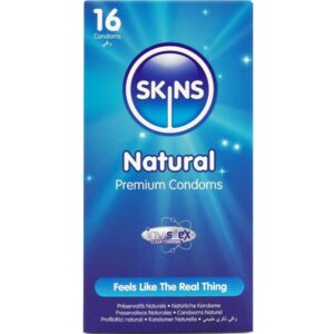 Skins-Natural Premium Preservativi Pacchetto 16-Latex