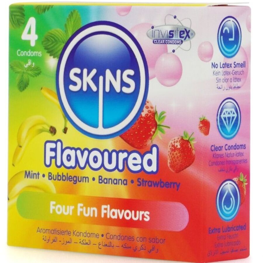 Skins-Pacchetto 4 Preservativo Premium Aroma Multiplo (banana) 2 Skins-Pacchetto 4 Preservativo Premium Aroma Multiplo (banana) · Preservativi (immagine 2)