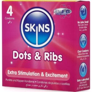 Skins-Dots & Ribs Premium Preservativi Pacchetto 4-Latex 7 Skins-Dots & Ribs Premium Preservativi Pacchetto 4-Latex · Preservativi (imaginea 3)
