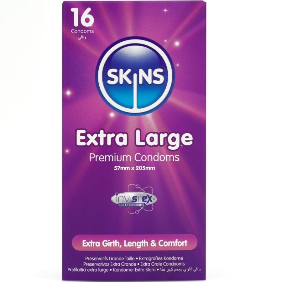 Skins-Extra Large Premium Preservativi Pacchetto 16