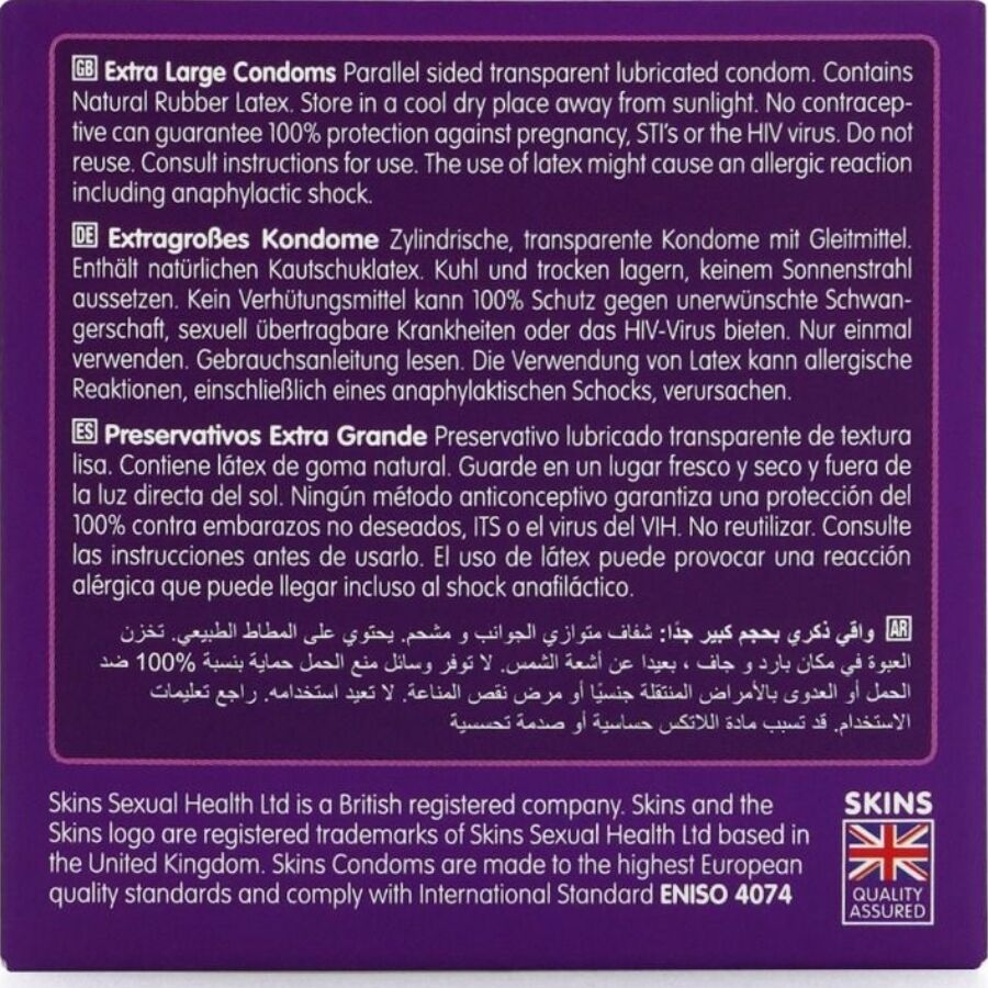 Skins-Extra Large Premium Preservativi Pacchetto 4-Latex · Preservativi (imaginea 4)