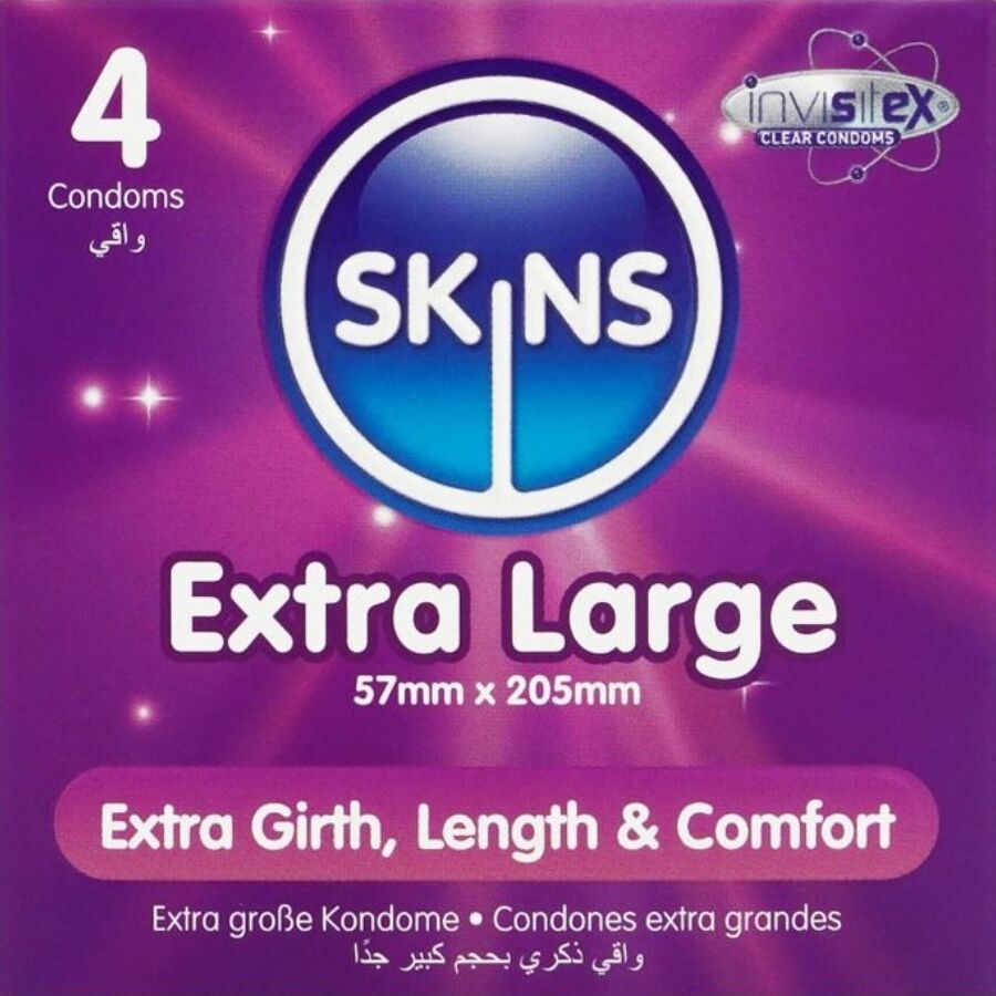 Skins-Extra Large Premium Preservativi Pacchetto 4-Latex 1 Skins-Extra Large Premium Preservativi Pacchetto 4-Latex · Preservativi