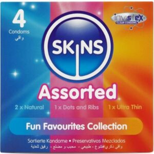Skins-Pacchetto Premium Preservativi Assortiti, 4 Pezzi
