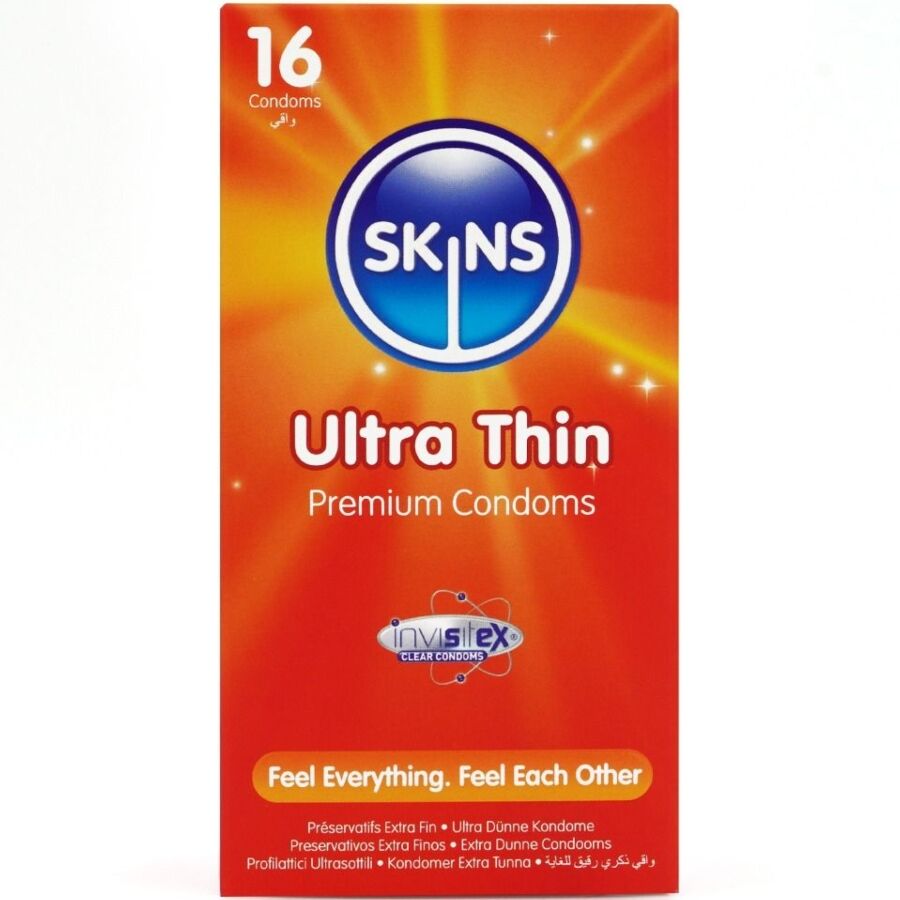 Skins-Pacchetto 16 Preservativo Ultra-sottile Premium-Latex 1 Skins-Pacchetto 16 Preservativo Ultra-sottile Premium-Latex · Preservativi