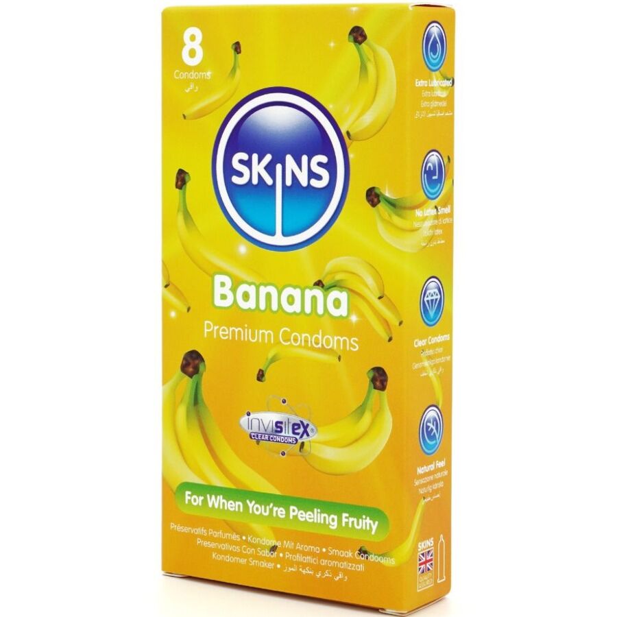 Skins-Condom Premium Sapore di Banana Pacchetto 8-Latex · Preservativi (immagine 2)