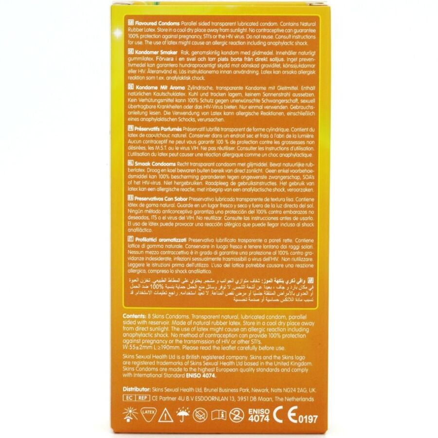Skins-Condom Premium Sapore di Banana Pacchetto 8-Latex · Preservativi (immagine 4)