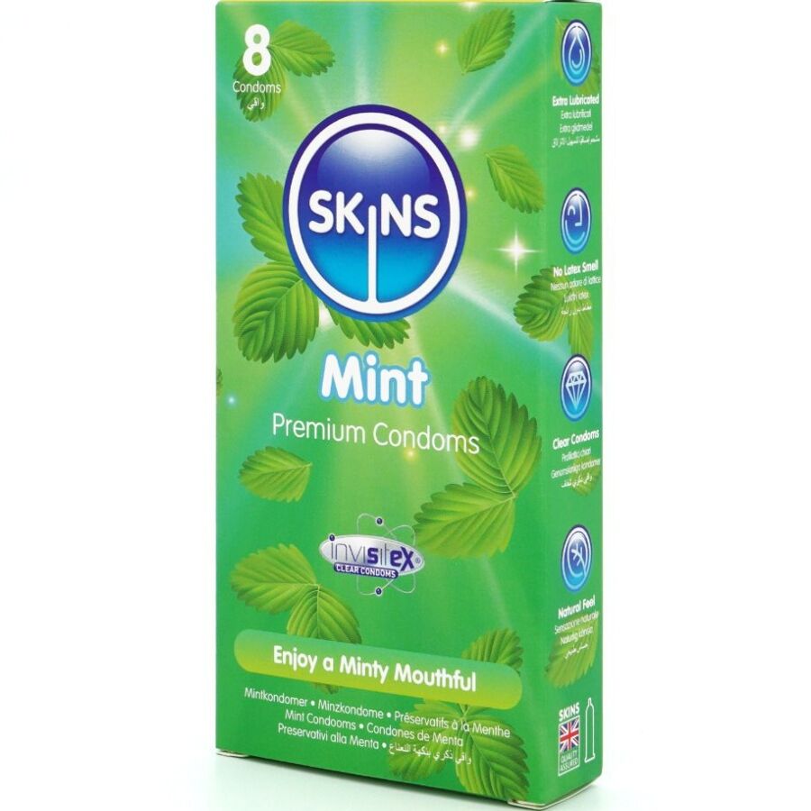 Skins-Mint Premium Preservativi Pacchetto 8-Latex 2 Skins-Mint Premium Preservativi Pacchetto 8-Latex · Preservativi (imaginea 2)