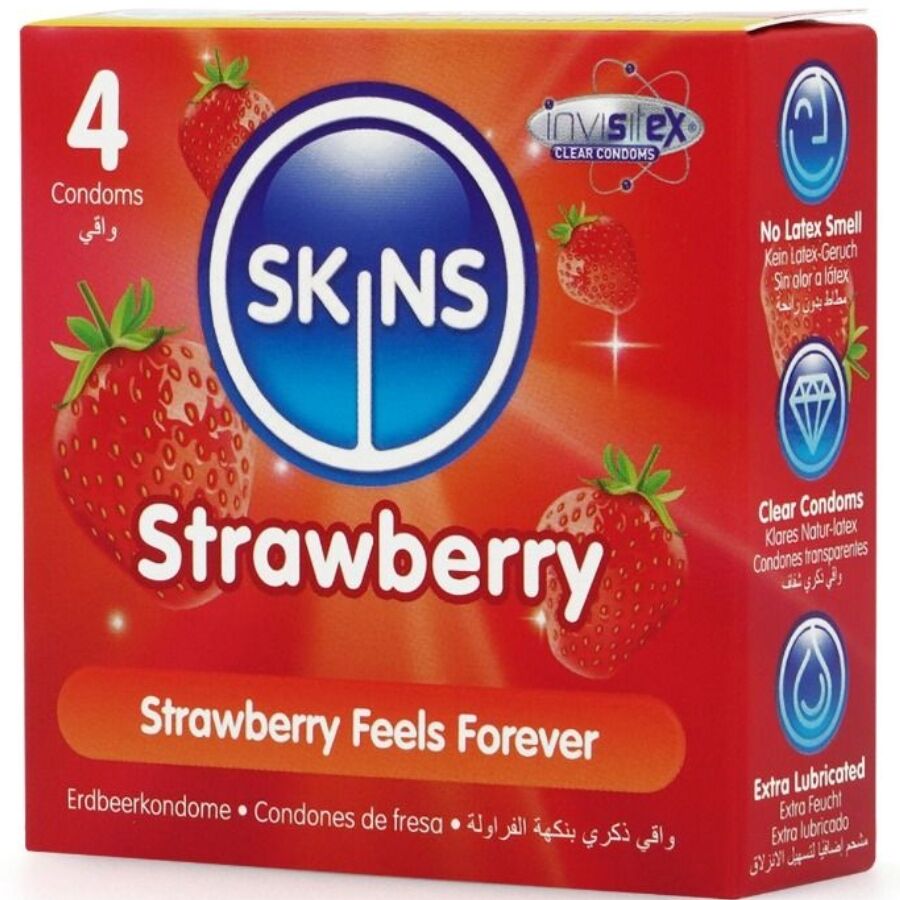Skins-Pacchetto 4 Preservativo Premium con Aroma di Fragola 2 Skins-Pacchetto 4 Preservativo Premium con Aroma di Fragola · Preservativi (imaginea 2)