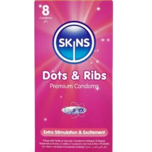 Skins-Dots & Ribs Premium Pacchetto 8 Preservativo-Latex · Preservativi